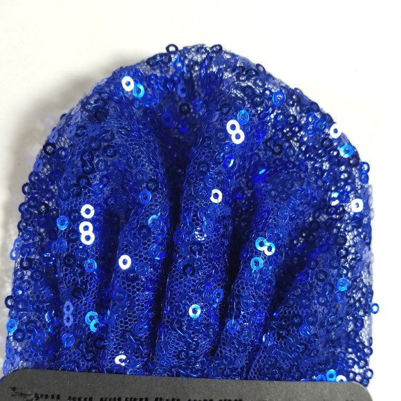 New - Men's Sequin Pre-Folded Pocket Square Insert - Royal Blue - Picture 3 of 6